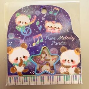 Piano Panda Sticker Set